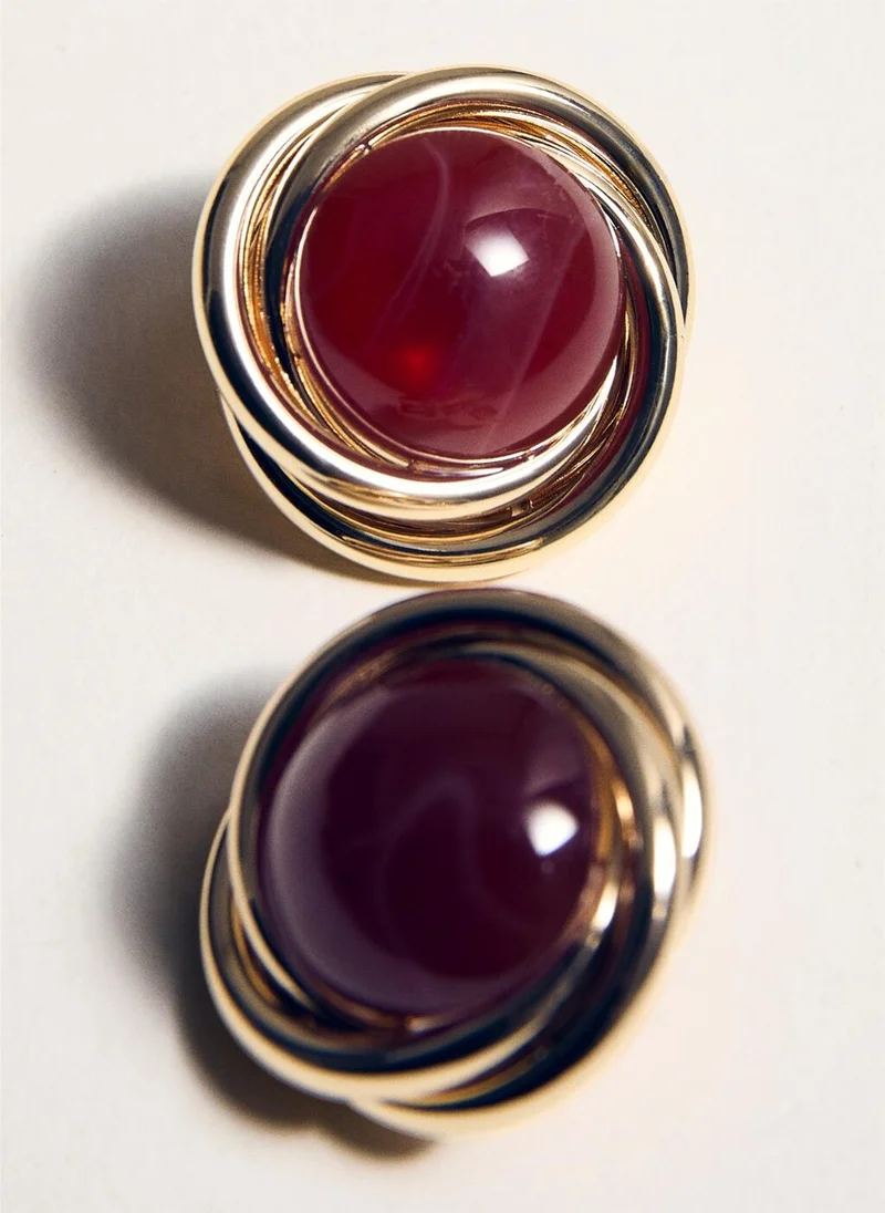 MANGO  Round resin earrings for Women | Best Price UAE